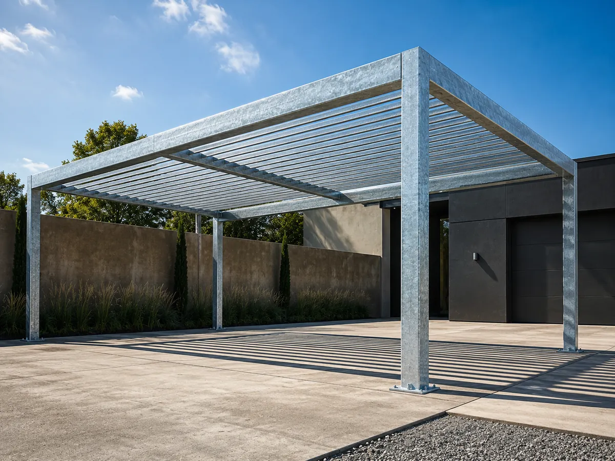Konštrukcia carportu z oceľových profilov